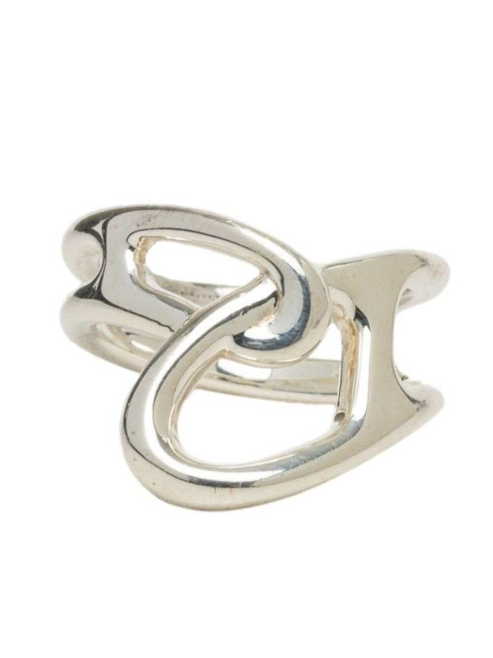 Hermes Chaine D'ancre Punk Ring 54 Silver